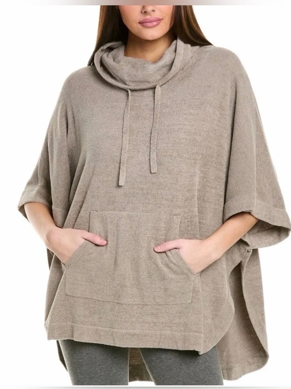 Barefoot Dreams Cozychic Ultra Lite Weekend Poncho Cowl Neck Sweater Womens L/XL - Picture 1 of 11